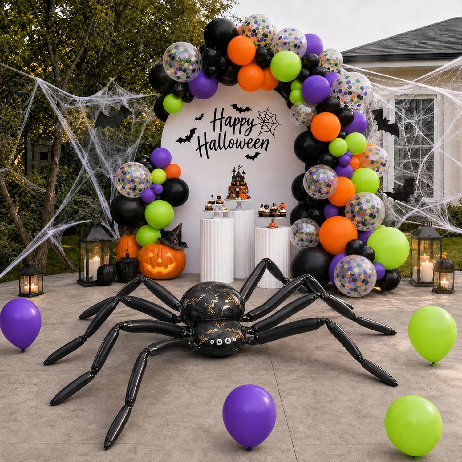 Balloon Arch Kit - ハロウィンバルーンアーチキット（巨大スパイダーフォイルバルーン付き）
