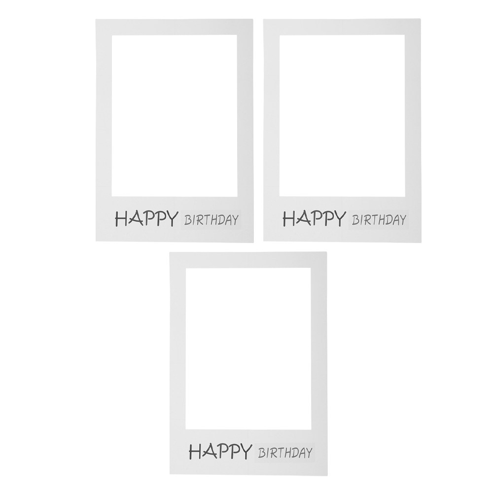 Photo Booth Frame - 3個セット ハッピーバースデー フォトフレーム ペーパープロップス 軽量 ポータブル