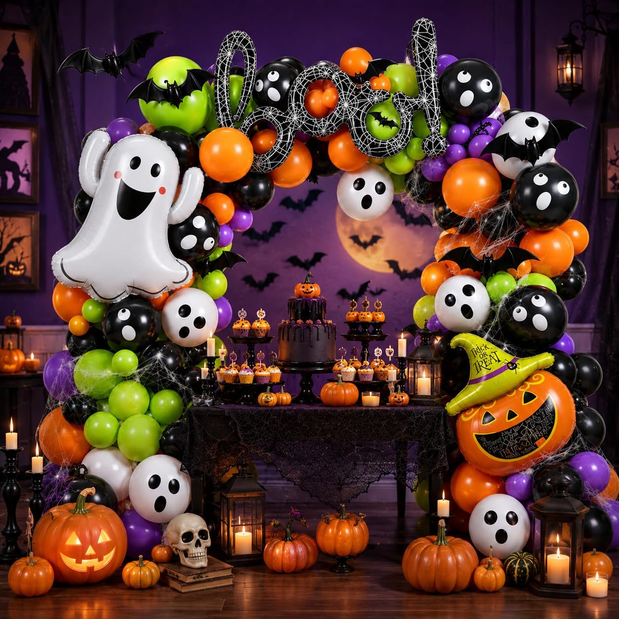 184個のハロウィンバルーンアーチキット（ゴーストとパンプキ - Balloon Arch Kit のレビューと価格