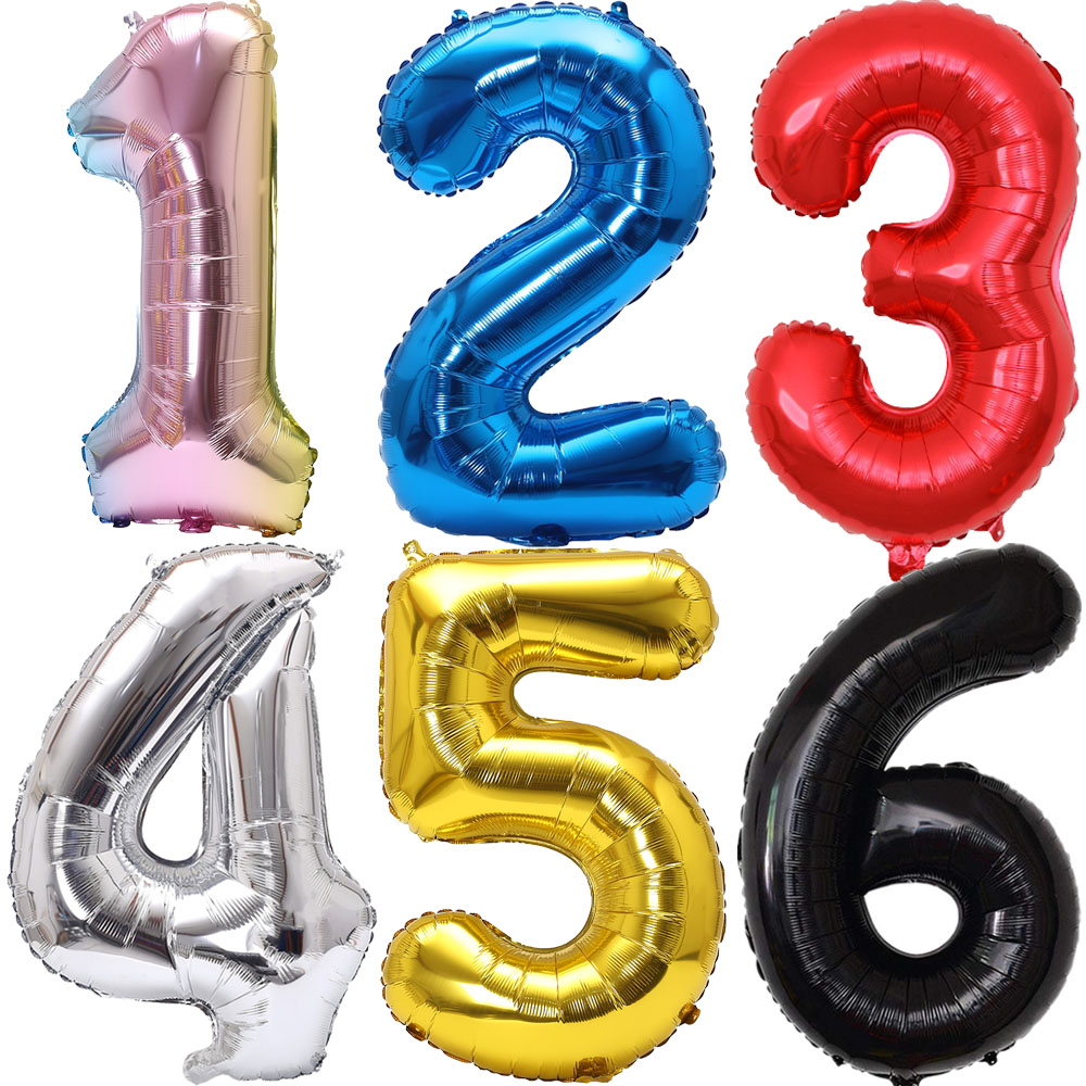 32 インチレインボーグラデーション番号ホイルバルーン 1- - Balloon Pump Hand のレビューと価格