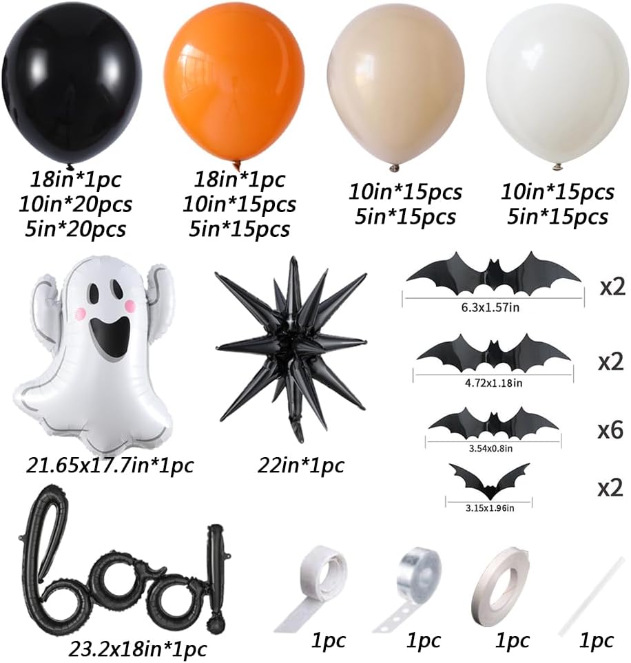 ハロウィン リトルBOO バルーンガーランドアーチキット、1 - Balloon Arch Kit のレビューと価格