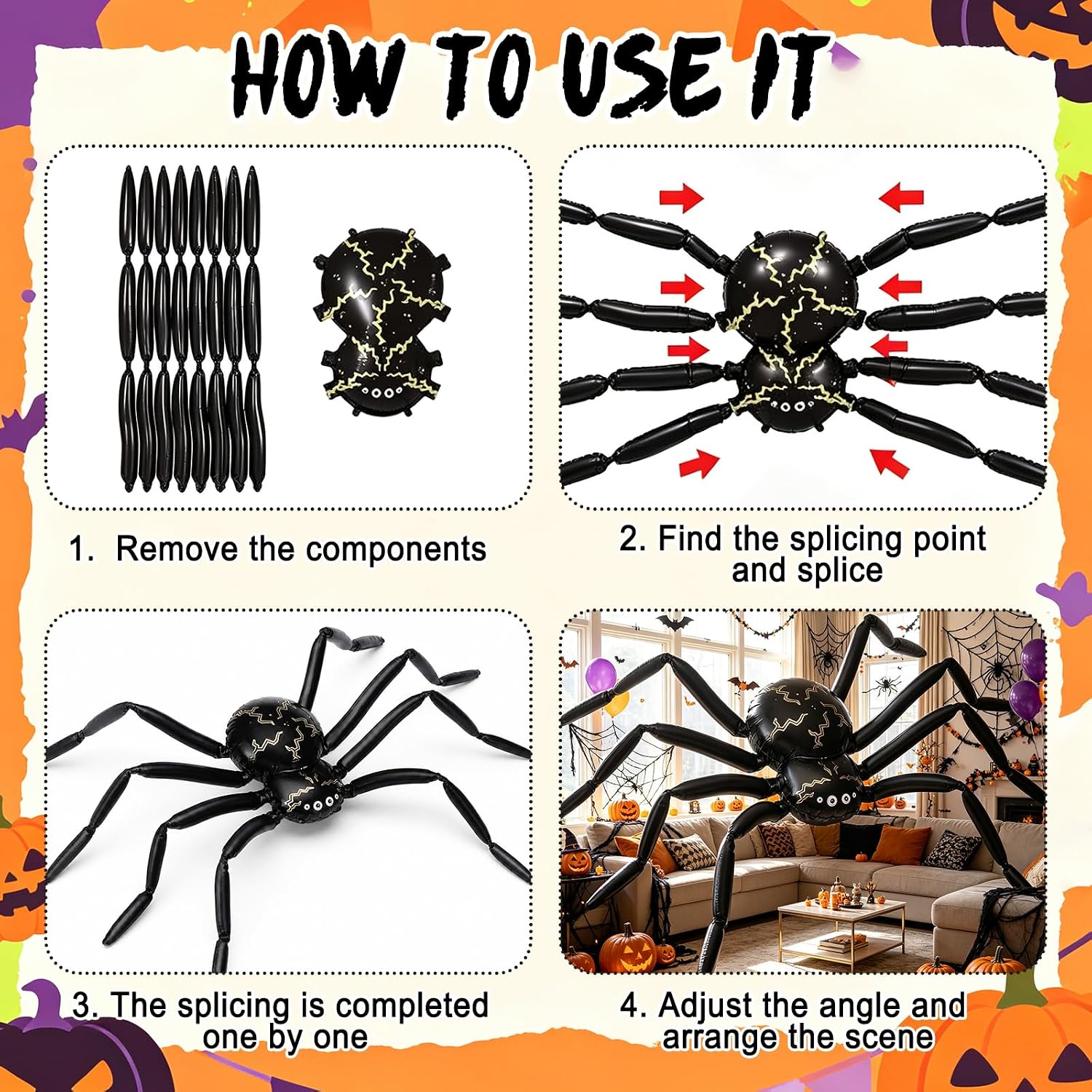 ハロウィンバルーンアーチキット（巨大スパイダーフォイルバルー - Balloon Arch Kit のレビューと価格