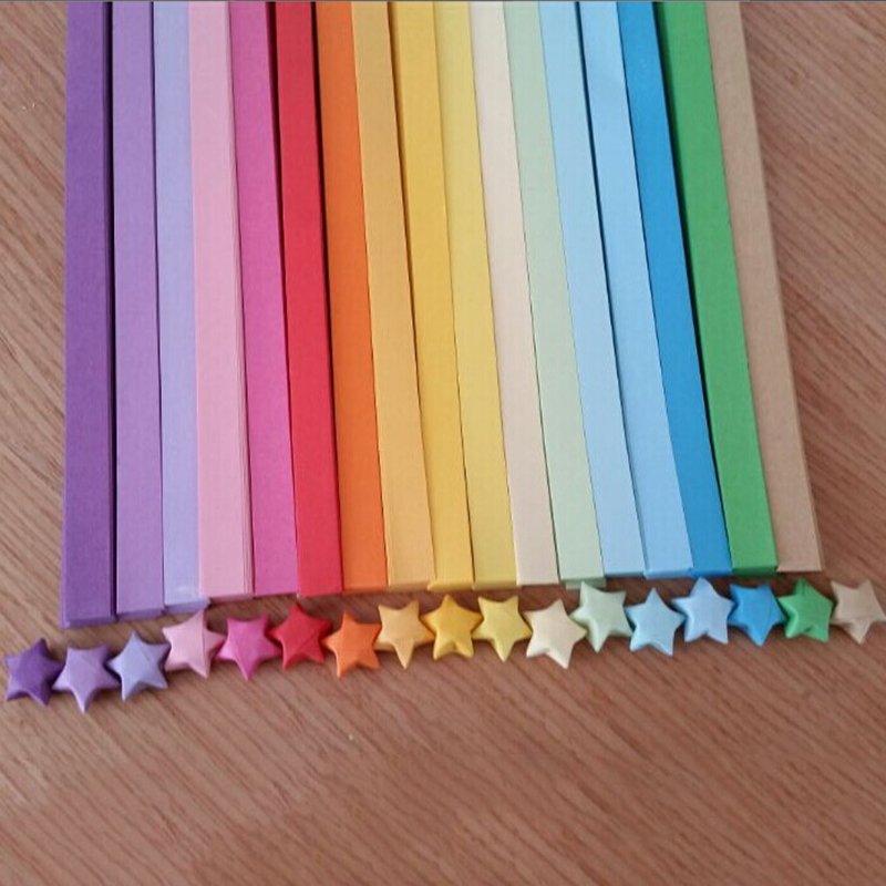 27色両面折り紙ラッキースターペーパーストリップカラフル折り - Papercraft Supply Ribbon のレビューと価格